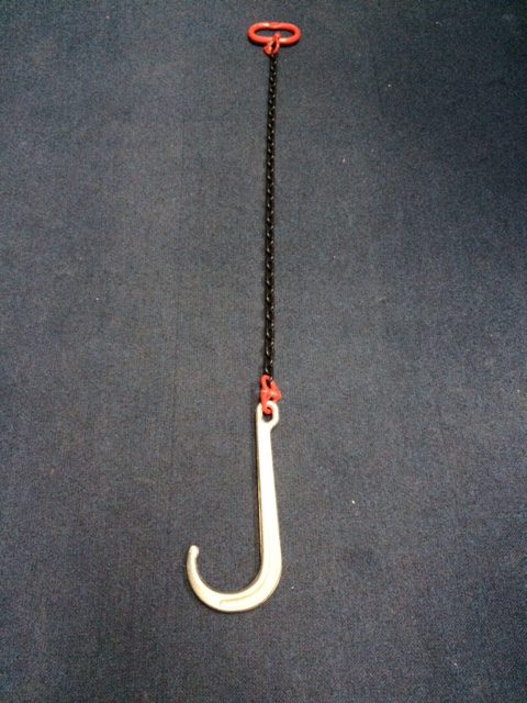 Single leg 7mm Chain Assembly with J Hook 1mt