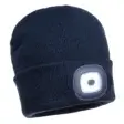 Rechargeable Twin LED Beanie B028 front navy Rechargeable Twin LED Beanie Navy