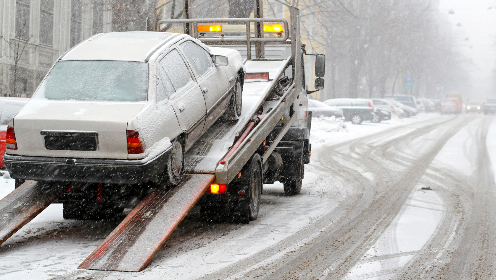 Image shows winter vehicle recovery