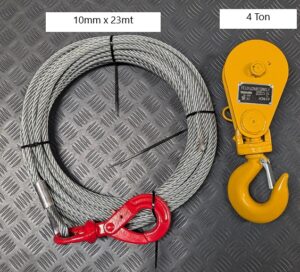 Kit of 10mm Wire Rope with 4 Ton Snatch Block