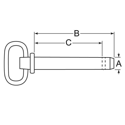 H Boom Hitch Pin with Handle